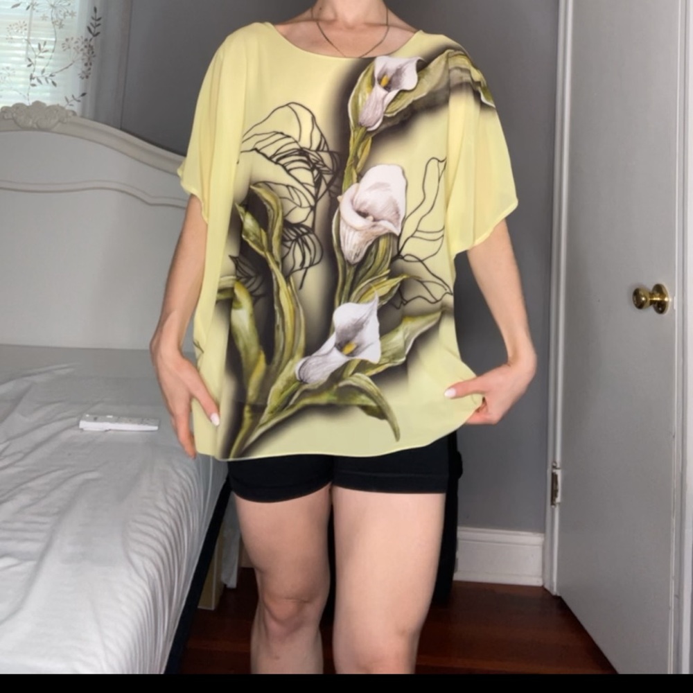 Yellow floral blouse
